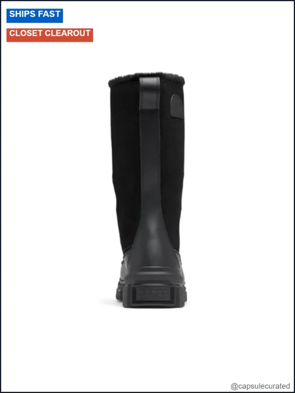 Waterproof Suede Faux Fur Collar Tall Snow Boots